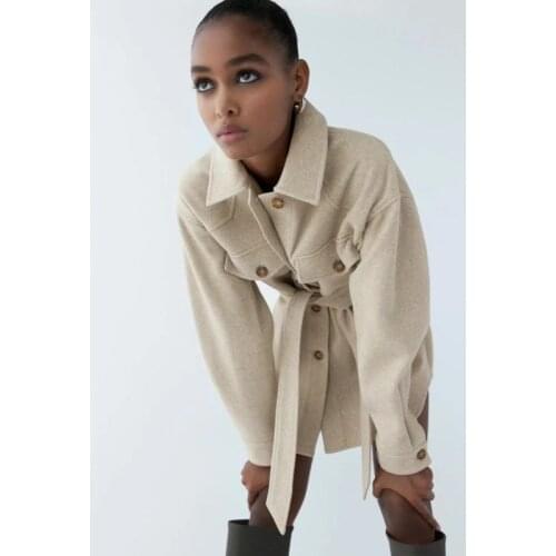 Women Fashion Long Sleeve Turn-down Collar Solid Bandage Slim Jackets Single Breasted Stylish Buttons Casual Chic Outwear Coat