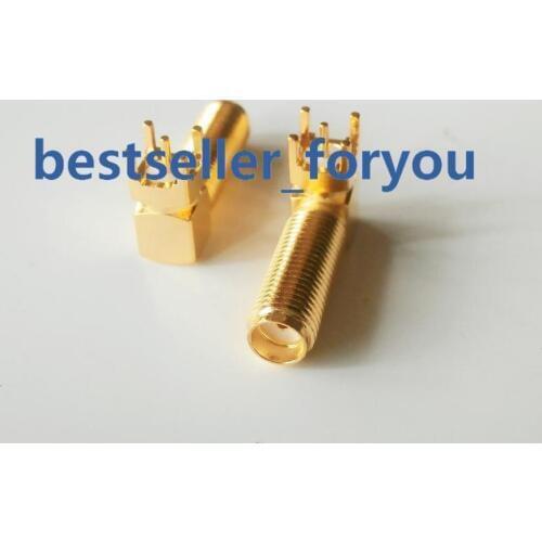 1Pcs SMA female plug solder PCB mount right angle RF Connector Adapter 20MM
