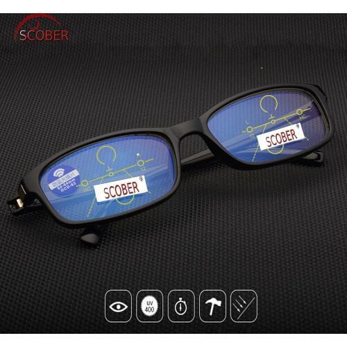2019 = Scober Progressive Multifocal Reading Glasses Designer Hand Made Frame Eyeglasses See Near And Far Top 0 Add +1 To +4