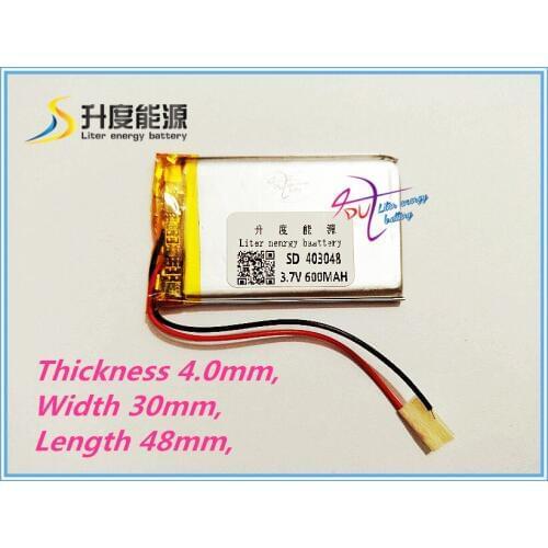 3.7V,600mAH,[403048] PLIB / polymer lithium ion / Li-ion battery for GPS,mp3,mp4,cell phone,speaker,DVR RECORDER
