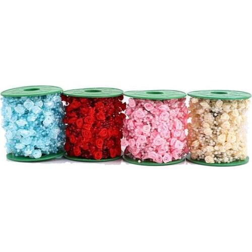 32Yds Pearl Flower Beads Embroidered Lace Trim Tape DIY Material Costume Prom Dress Clothes Decoration Headdress Sewing Craft