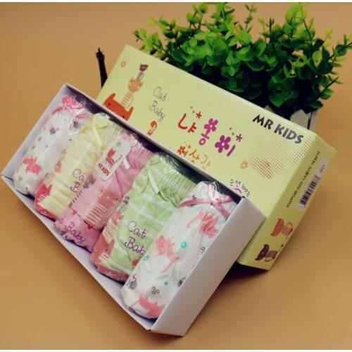 5 Pcs/lot Kids Underwear for Girls Triangle Briefs Sweet Cute Cotton Panties Children Baby Soft Breathable Underpants