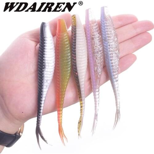5pcs Floating water Soft Fishing Lures 120mm 7g Soft Bait Swimbaits Jig Head Soft Lure Fly Fishing Bait Plastic Artificial Lure