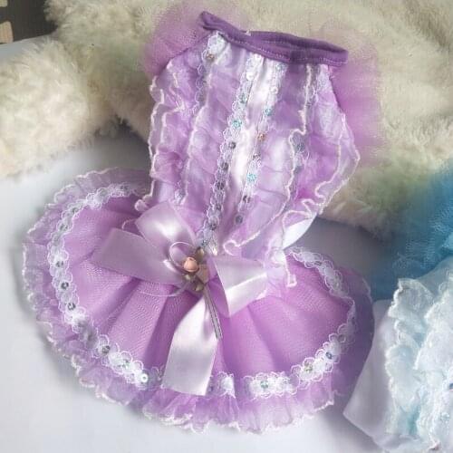 Dog Wedding Dress Yorkshire Terrier Pomeranian For Bride Small Breeds Dogs Maltese Bichon Princess Costume Samoyed Pet Cat Skirt