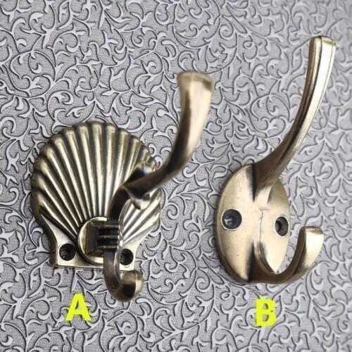 Antique brass clothes bag key towel hooks bronze kitchen cabinet beathroom wall hooks vintage style simple decoration wall hooks