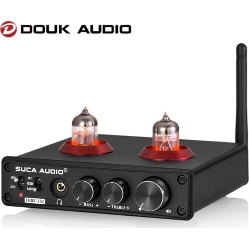 Douk Audio Tube-T5C HiFi Vacuum Tube Preamp Bluetooth 5.0 Receiver USB DAC Stereo Headphone Amplifier APTX