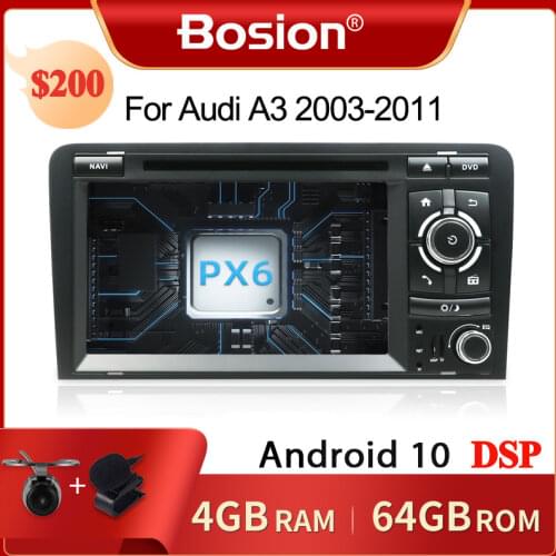 Bosion Android 10.0 CAR DVD For Audi A3 8P 2003-2012 S3 2006-2012 RS3 Sportback 2011 GPS multimedia player stereo radio DSP MIC