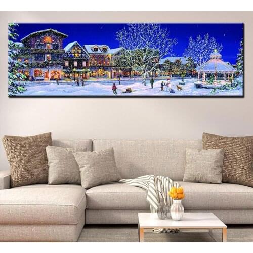 Large DIY 5D Diamond Painting Christmas landscape Diamond Embroidery Full Drill Diamond Mosaic Rhinestone Diamond Art A207