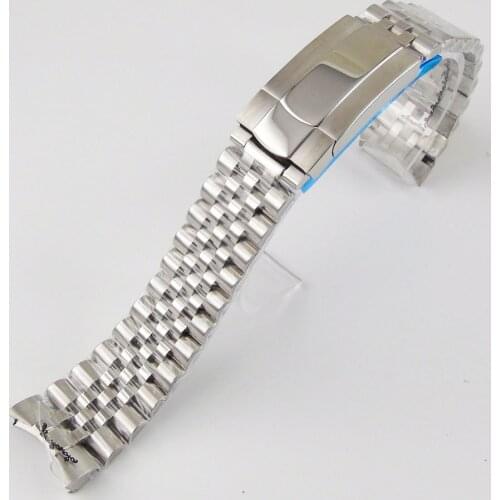 Nologo 20mm Width jubilee Steel oyster Watch Strap Bracelet Watch Band with Steel Bracelet Clasp