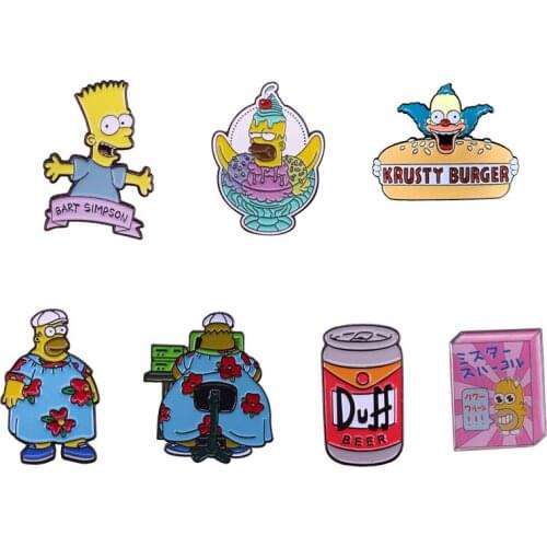 Cartoon Characters Lapel Pin Happy Family Brooch Funny Anime TV Series Collection