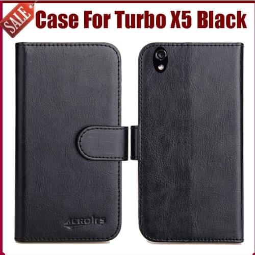 Hot Sale! Turbo X5 Black Case New Arrival 6 Colors High Quality Flip Leather Protective Phone Cover For Turbo X5 Black Case