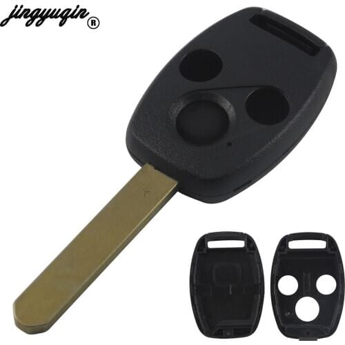 Jignyuqin 3 Buttons Key Shell for Honda Accord Insight CRV Civic Odyssey Pilot Ridgeline Car Alarm