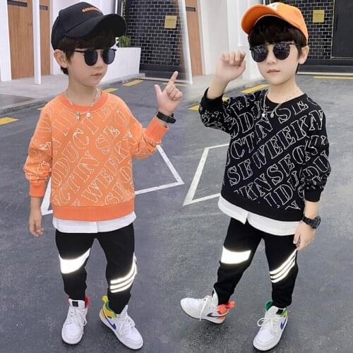 Scoop Spring Summer Childrens Clothes Set Baby Boys Sweatshirts + Pants 2pcs/Set Kids School Beach Outdoor Teenage Girl Clothin
