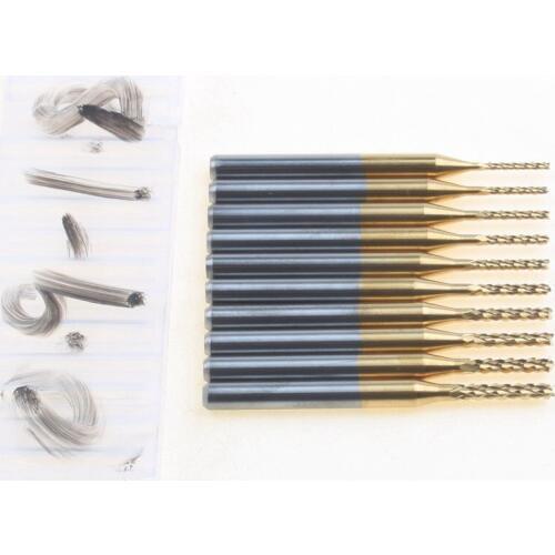 10pcs Titanium carbide cutter 0.9mm-1.8mm End Mill Engraving Bits CNC Rotary Burrs Set