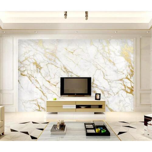Custom wallpaper mural gold silk jazz white marble wall papers home decor wallpapers for living room papel de parede