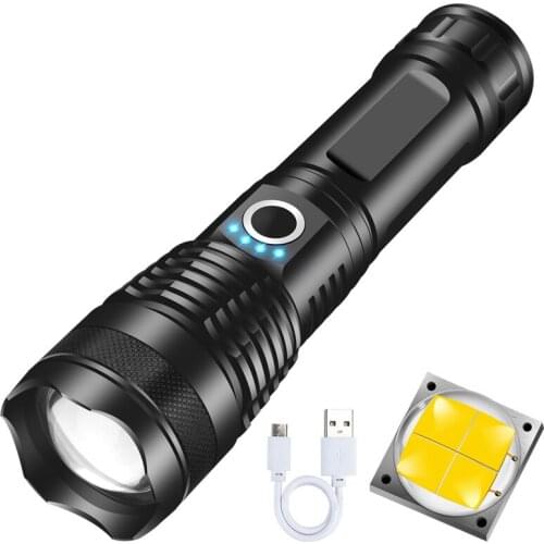 P50 Aluminum Led Flashlight Ultra Bright Torch Camping Hard Light 5 Switch Mode Waterproof Bicycle Flashlight Use 26650 Battery