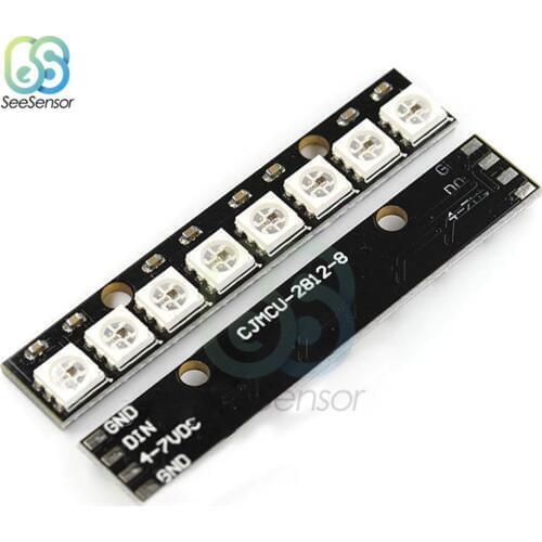 8 Channel WS2812 RGB Strip Driver Board Black 8 LED 5050 Light Built in Full Color Driven Development Board Module for Arduino