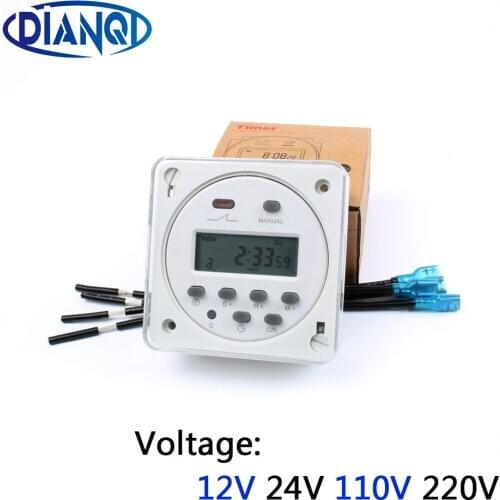 CN101A with cover 4 pcs wires Digital LCD Power Programmable CN101 TIMER Time Switch Relay with protective cover weekly 7days