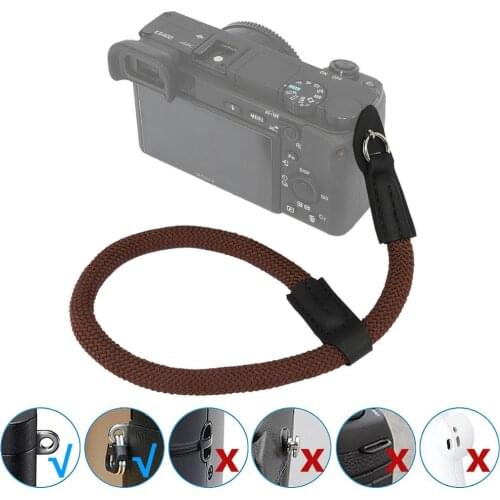 Haoge Camera Hand Wrist Strap for Fujifilm Fuji Canon Nikon Panasonic Olympus Climbing Rope Black/Coffee/Pink/Red
