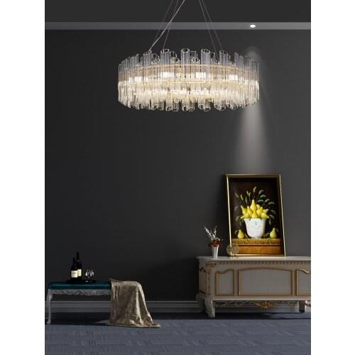 Luxury crystal chandelier European bedroom lamps simple atmosphere bright living room lights