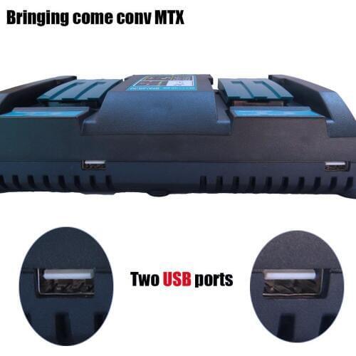 With USB port Double Li-ion Battery Charger 4A Charging Current for Makita 14.4V 18V BL1830 Bl1430 DC18RC DC18RA Power tool