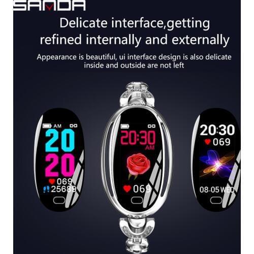 SANDA Women Smart Bracelet Watch Bluetooth Blood Pressure Heart Rate Sleep Monitor Pedometer Sport Smartwatch for iOS Android
