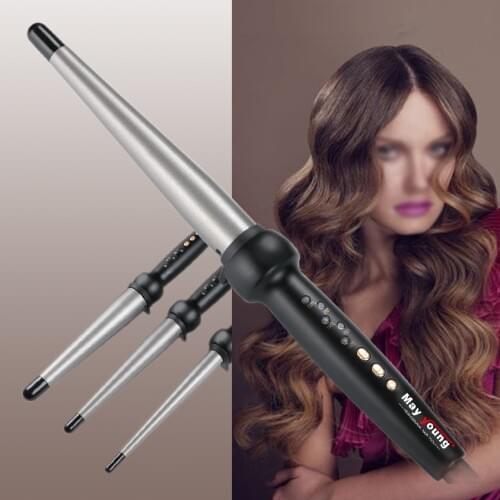 230/450 Degree Titanium Tourmaline Cearamic Conical Barrel Curling iron Tapered Wand Hair curler Curling Tong