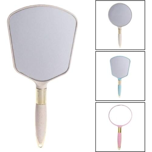 Cute Retro Plastic Hand Held Vintage Makeup Mirror Vanity Rectangle Decorator