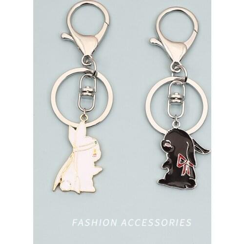 Cute Rabbit Keychains Anime Keyring Creative Animal Men Women Bag Car Pendant Charm Personalized Key Chains Accessories Gifts