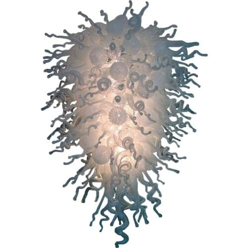 Modern Art Light Fixture High Hanging White Color Glass Chandelier for Bar LED Home Lights Living Room Decor