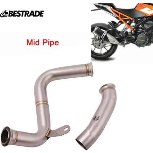 Motorcycle ATV Exhaust Middle Link Connect Tube Slip On Dirt Street Bike Escape Modified For Duke 125 250 390 RC390 2017-2021