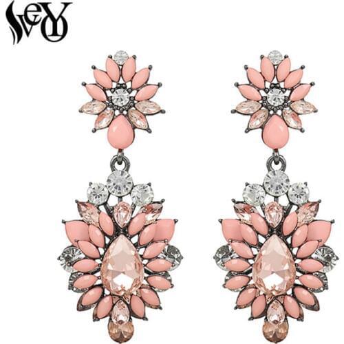 VEYO Acrylic Crystal Drop Earrings For Woman Long Earring Fashion Jewelry Pendientes Brincos