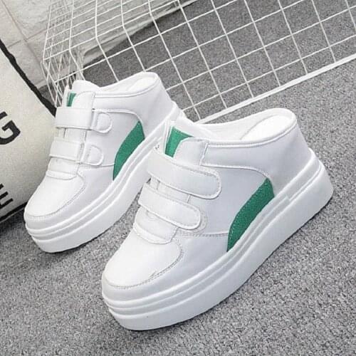 High Quality Femme Wedges Half Slipper Shoes Woman Sneakers Chunky Platform Casual Increase Zapatillas Mujer Flats