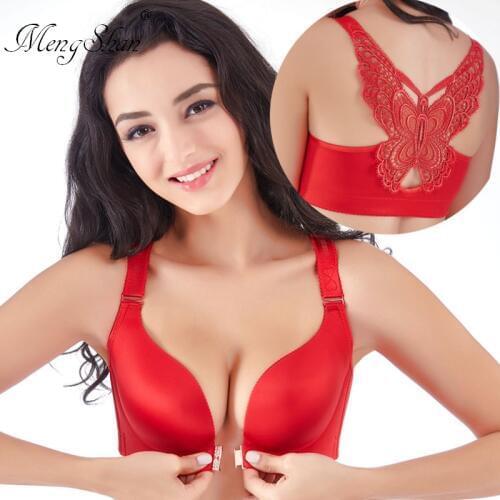 Women Underwear Lace Sexy Vest Bra Big Size lingerie Plus Brassiere Large Size Bra Wide Soft Push Up Bras Full Cup Adjustment BH