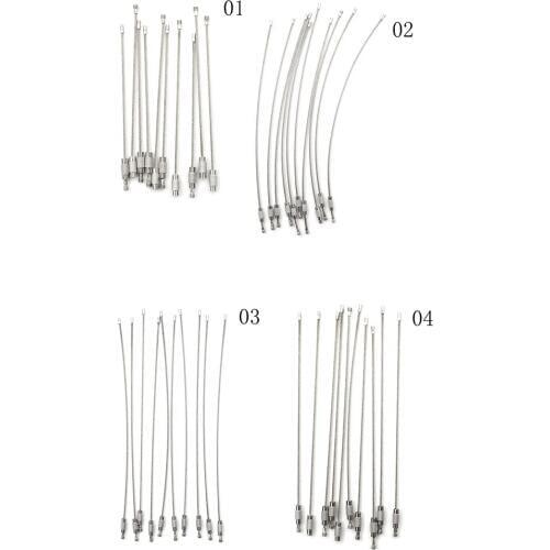 10Pcs 1.5/2mm EDC Keychain Tag Rope Stainless Steel Wire Cable Loop Screw Lock Gadget Ring Key Keyring Circle Camp Hanging Tool