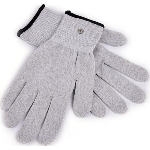 2pcs/pair Electrical Shock Fiber Therapy Massage Electro Shock Gloves Electricity Conductive Gloves Electrode Gloves