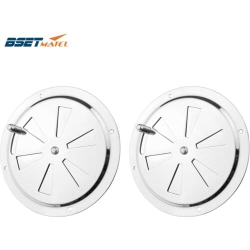 2PCS SS 316 Boat Marine Round Air Louver Vent Grille Ventilation Louvered Ventilator Grill Cover Side Knob Opening