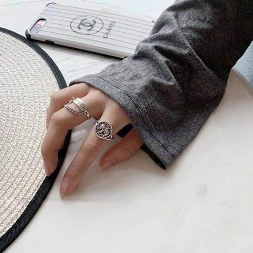 2021 New Arrival Statement Vintage Elephant Open Rings Womens Trendy Adjustable Finger Ring Smiley Face Drop Luck Ring Jewelry