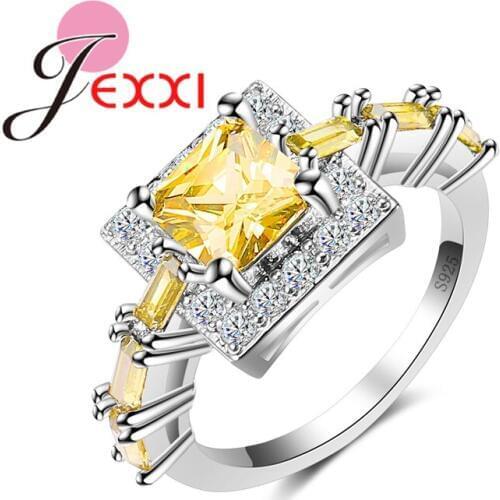 4 Colors Fashion 925 Sterling Silver Rings For Wedding Engagement Jewelry Brand Cubic Zirconia Anniversary Proposal Ring