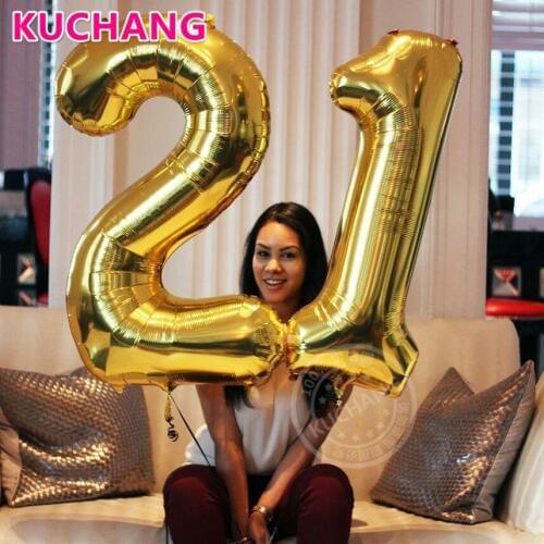 40Inch Gold Silver Tiny Slim Number Foil Balloons Birthday Wedding Party Digital Figure 0-9 Helium Globos Decor Balloons Kid Toy