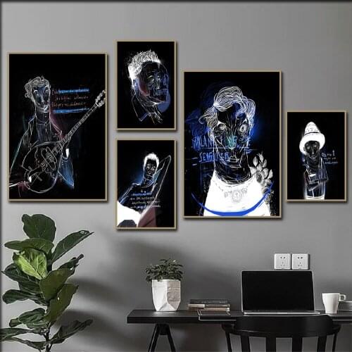 Business Illustration Living Room Abstract Figure Personality Graffiti Poster Canvas Painting Wall Art Picture Home Decoration