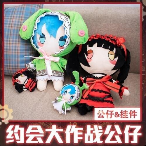 Anime DATE A LIVE Himekawa Yoshino Tokisaki Kurumi Cute Doll Plush Pillow Cartoon Keychain Toys Pendant Keyrings Cosplay Gifts