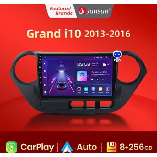 Junsun V1 Android 10 AI Voice Control 4G Carplay DSP Car Radio Multimedia Player GPS For Hyundai Grand I10 2013-2016 2din no dvd