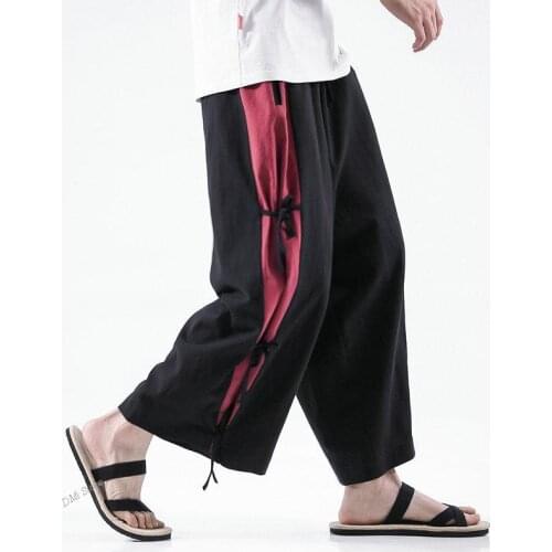 Men Pants Cotton Linen Wide-Leg Pants Men Chinese Style Casual Jogging Pants Large 5Xl 2021 Spring High Quality Sweatpants