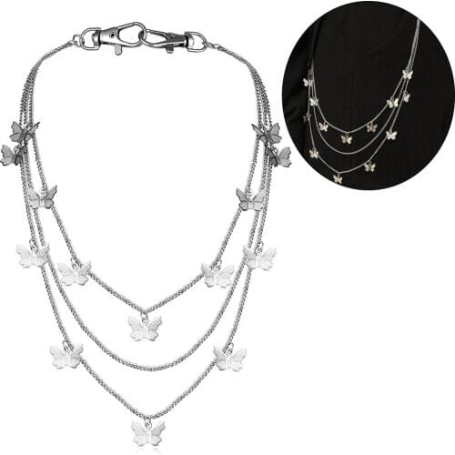 Butterfly Pants Chain Punk Hip Pop Fashion Trousers Chain Belt Chain for Women Girls Trousers Keychain Jewelry Accessories