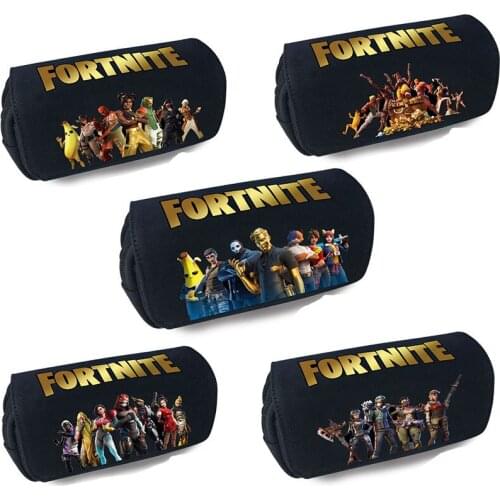Fortnite Pencil Case Student Kid Black Pencilcase Anime Figure Game Toys School Supplies Stationery Large Capacity Gifts Boys