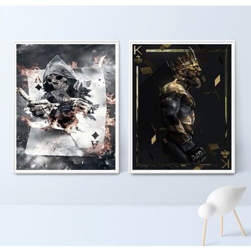 Room Decor Personality Poker Canvas Painting Posters and Prints Minimalist Picture Canvas Prints Aesthetic Tableau Mural