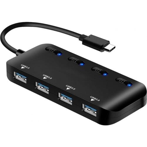 Docking Station 4 Ports High Speed USB3.0 ABS High Speed Cable Hub for Phone
