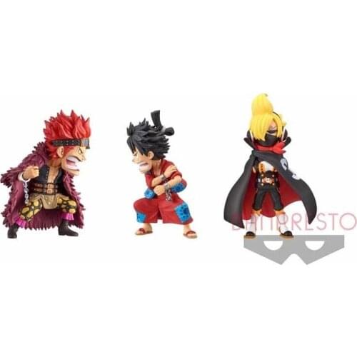 BANDAI Banpresto WCF One piece Wonokuni Kid Luffy Sanji Anime Toys Figure Vol.5