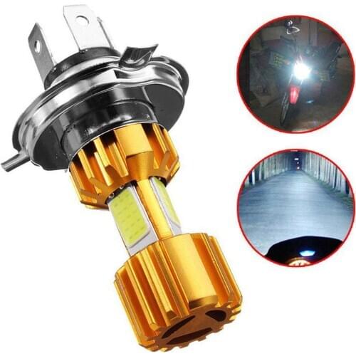H4 LED 3 COB 12V 6000K Super Bright Motorcycle Headlight Bulb Car Fog Light Decorative Lamp Lights Car Boutique Accessories